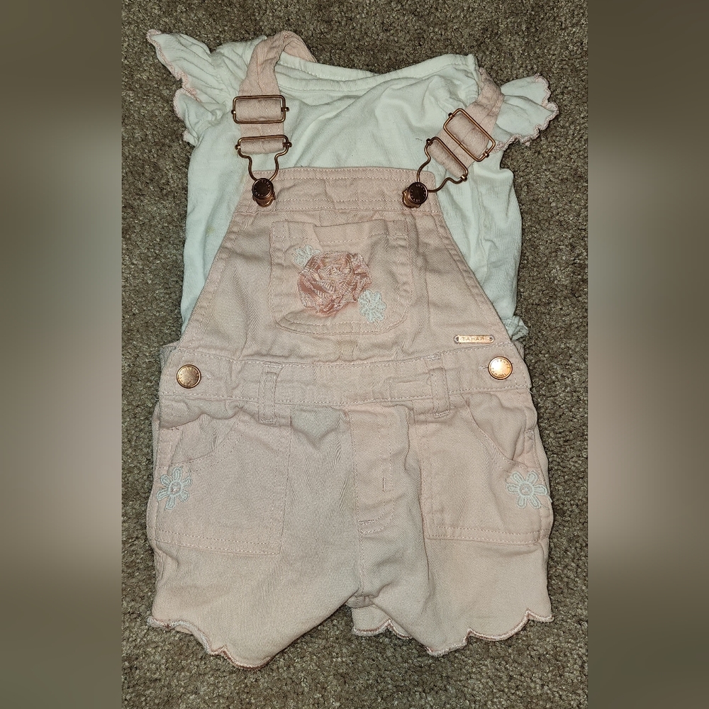 Toddler size 24 month overall shorts outfit